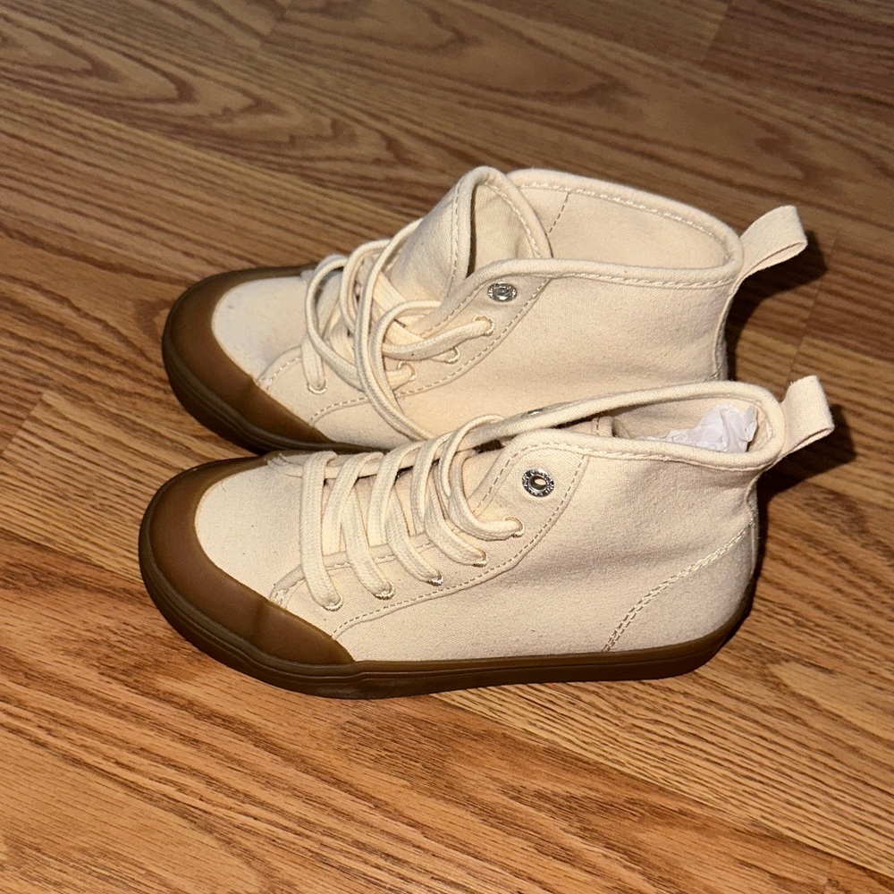 Old Navy Kids Canvas Sneakers - Cream and Brown